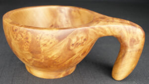 Kuksa (handled bowl). Tasmanian myrtle burl