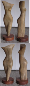 4th carving - torso. Camphor laurel on redgum stand